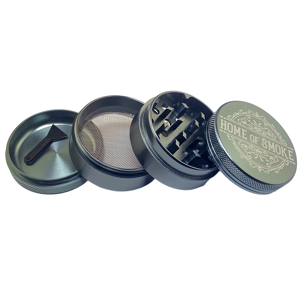 CLUDI Alugrinder 50mm zerlegt CLUDI Alugrinder vierteilig in Grau, 50 mm, in Einzelteile zerlegt