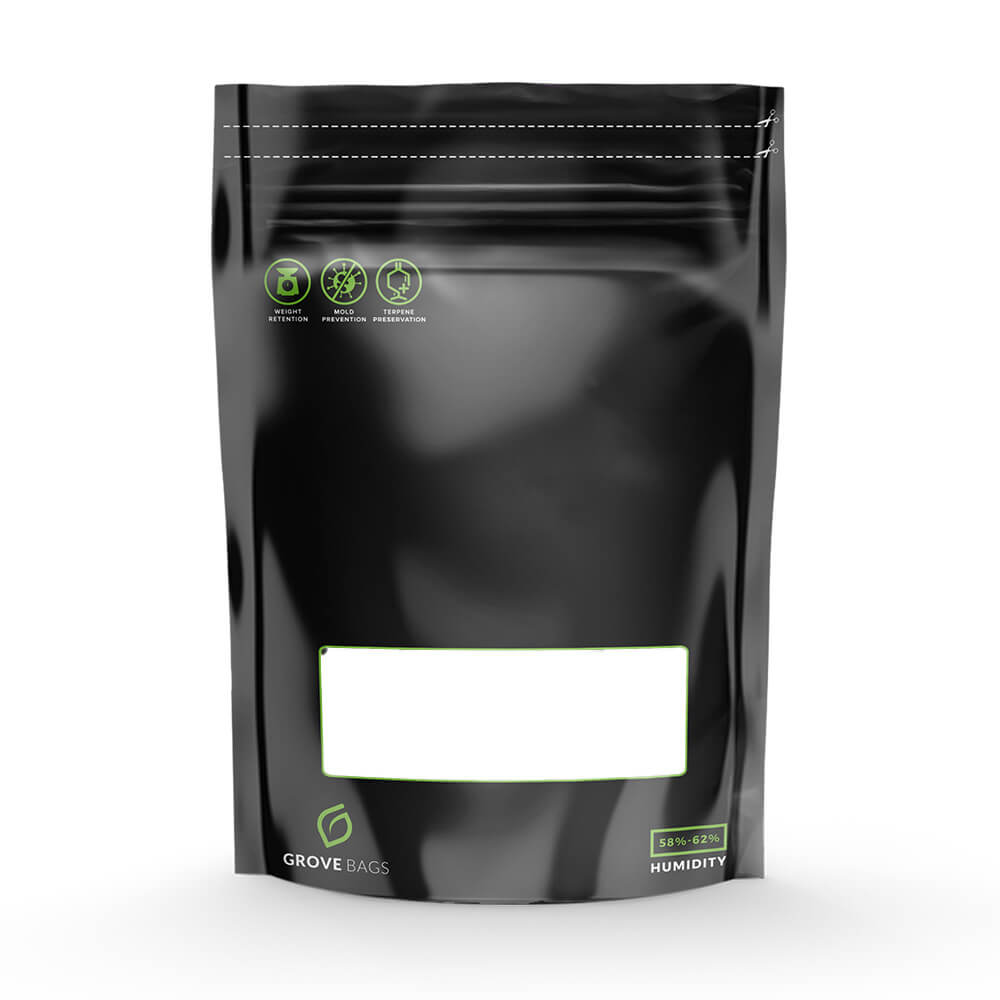 Grove Bags TerpLoc 100 g Schwarzer Grove Bags TerpLoc Beutel für 100 Gramm, freigestellt