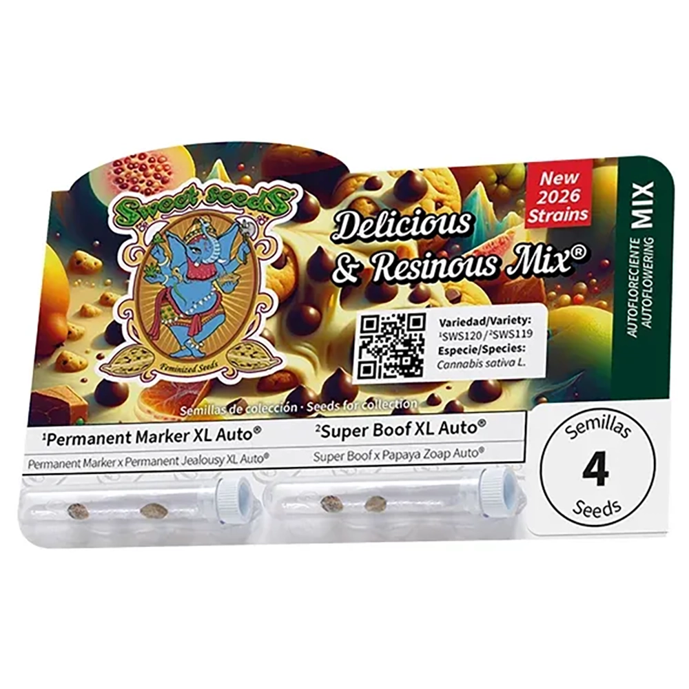 Delicious & Resinous Mix® Originalverpackung Delicious & Resinous Mix® Autoflowering Samen von Sweet Seeds, Originalverpackung