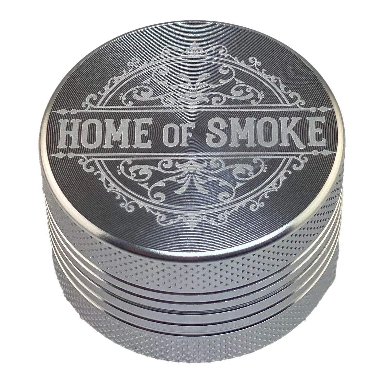 Cludi-Alugrinder-zweiteilig-silber-40mm-Oberseite