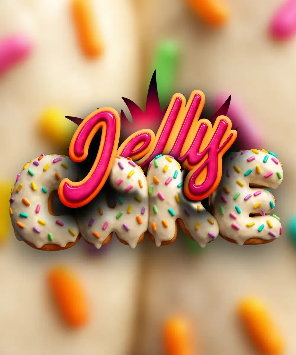 Jelly Cake Artwork Sorten-Illustration Jelly Cake von Barneys Farm mit Streusel-Motiv