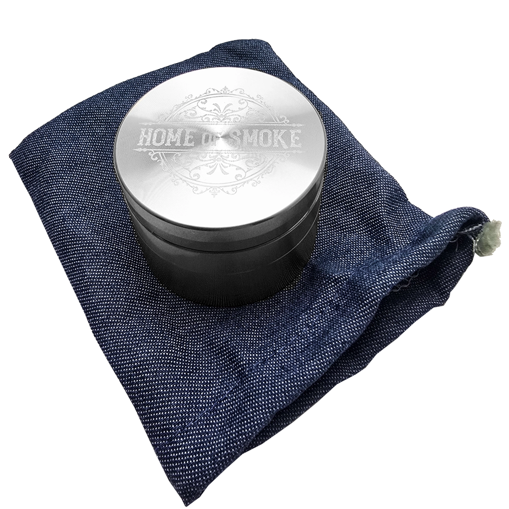 Home of Smoke Edelstahlgrinder 4teilig mit Tasche