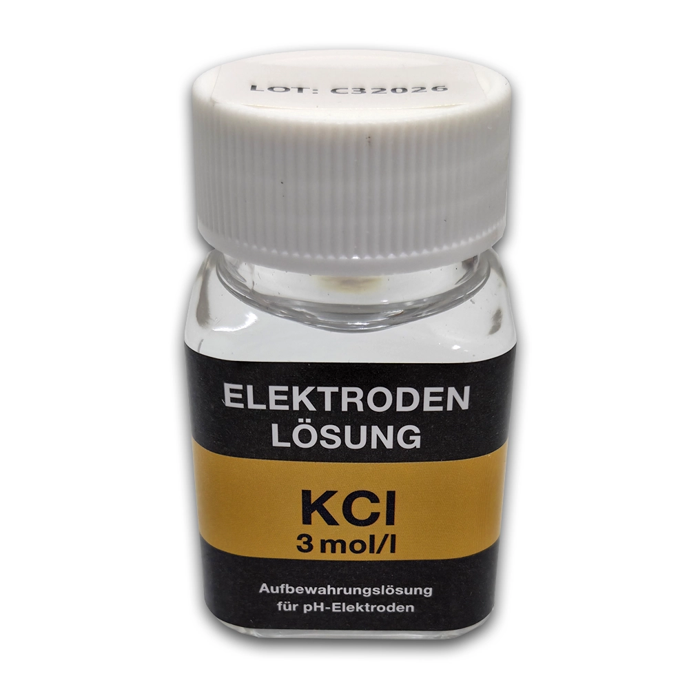 Elektrodenlösung KCl Fläschchen Fläschchen mit Elektrodenlösung KCl, 3 mol/l, für pH-Elektroden
