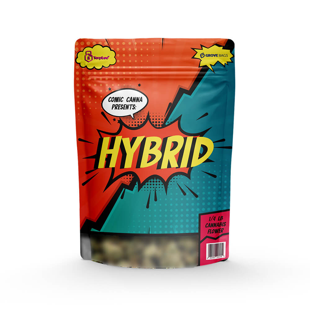 Grove Bags Comic Canna Hybrid - TerpLoc® CR mit Fenster - 113 g - Kindersichere Premium Aufbewahrung Growversand Grove Bags Hybrid 1