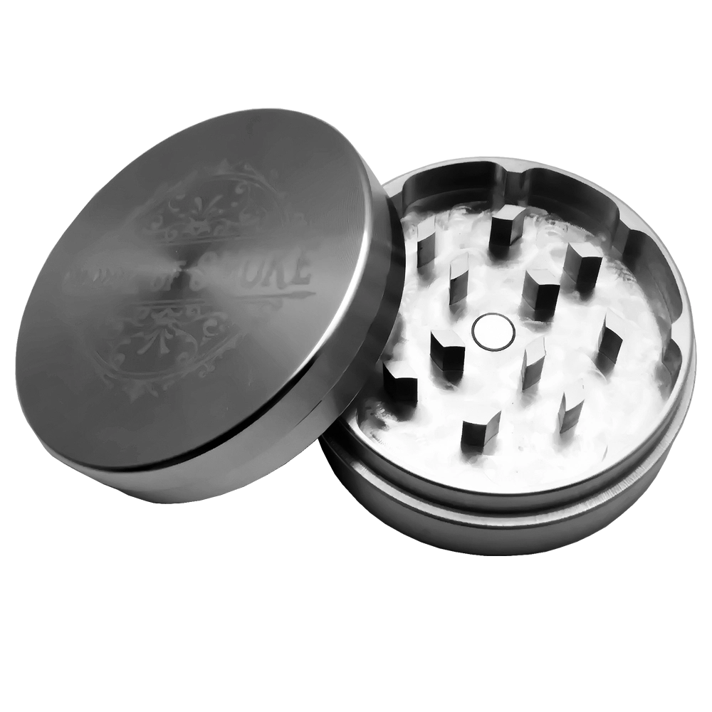 Home of Smoke Edelstahlgrinder 2teilig geöffnet