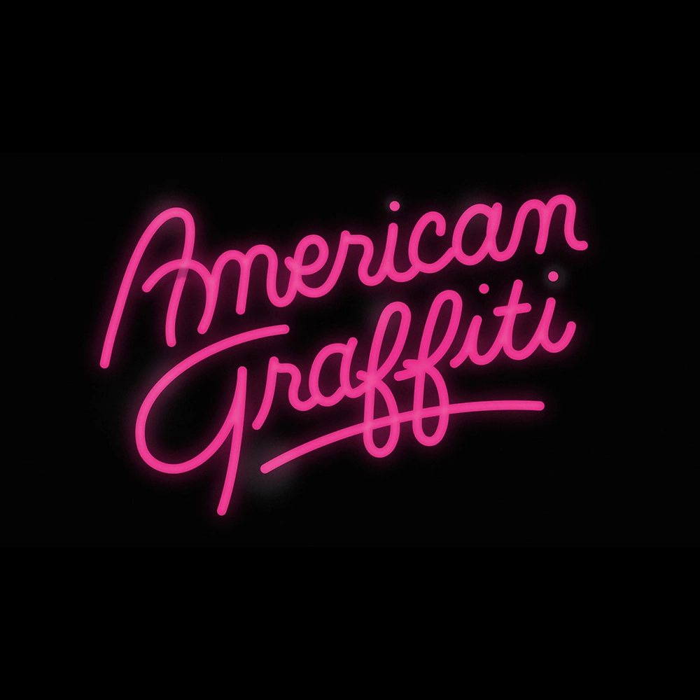 American Graffiti Collection Pinker Schriftzug American Graffiti Collection auf schwarzem Grund