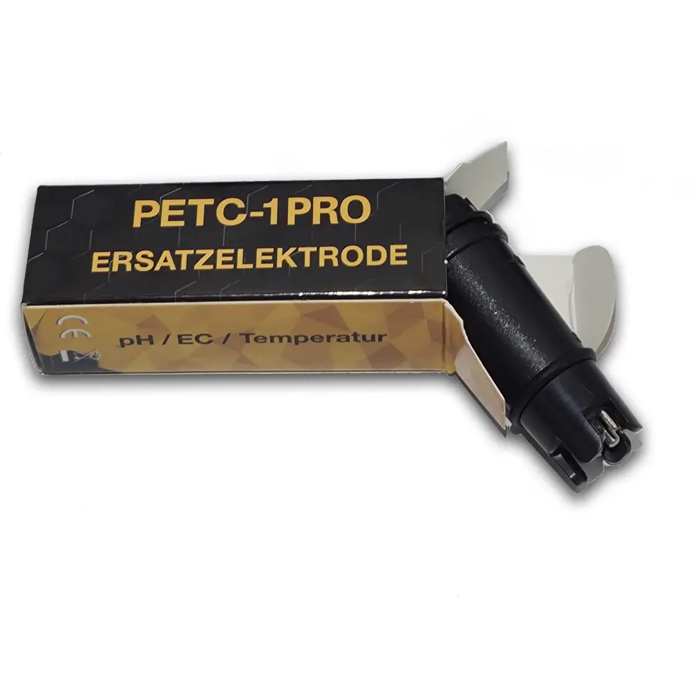 PET-C1-E Ersatzelektrode Verpackung Karton der PETC-1PRO Ersatzelektrode mit schwarzer Elektrode